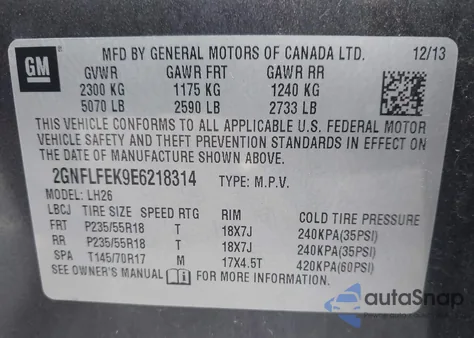 2014 Chevrolet Equinox 1Lt from USA, damaged, VIN 2GNFLFEK9E6218314